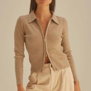 Crescent - Front Zip Polo Cardigan